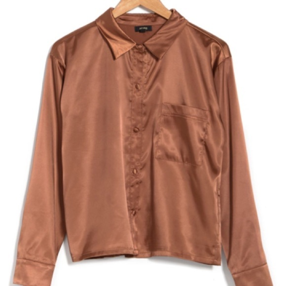 AFRM Copper Silk Button Up​​ - Picture 1 of 5